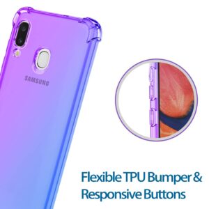 KOARWVC Case for Galaxy A40 Case,Samsung A40 SM-A405F Case, Crystal Clear Case Gradient Slim Anti Scratch TPU Shockproof Protective Phone Cases Cover for Samsung Galaxy A40 (Purple/Blue)