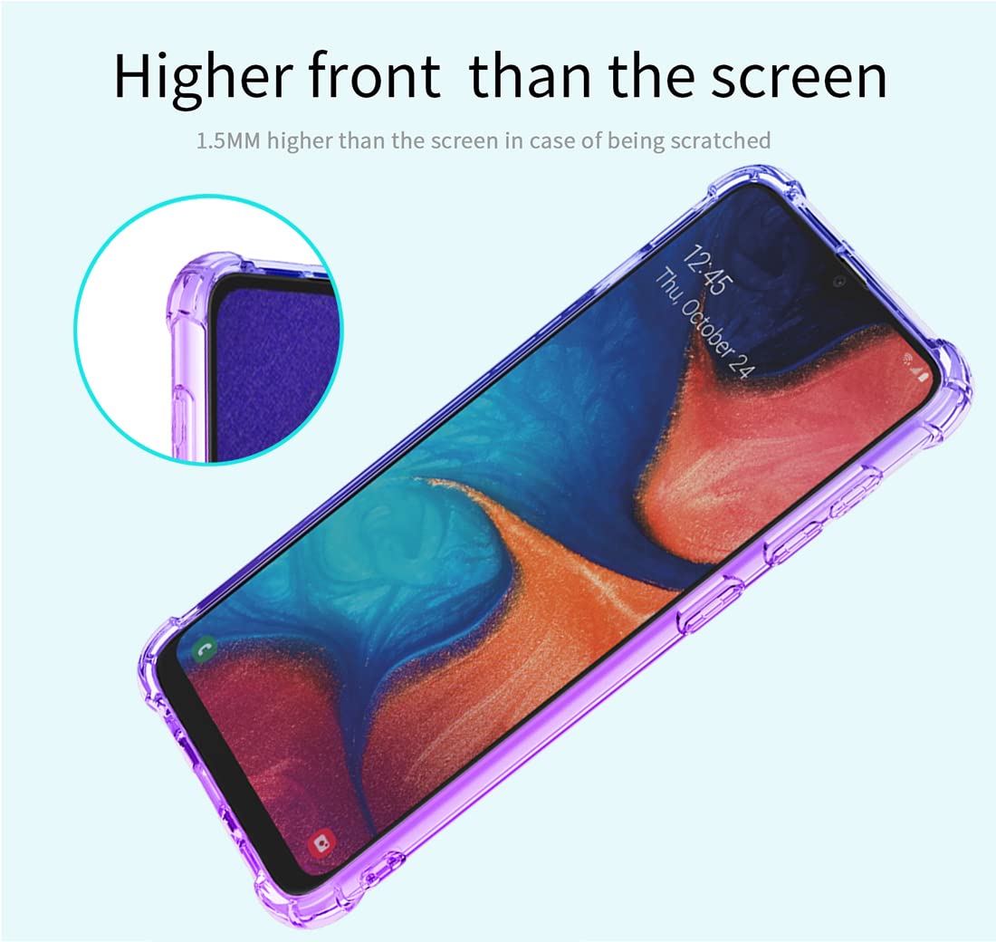 KOARWVC Case for Galaxy A40 Case,Samsung A40 SM-A405F Case, Crystal Clear Case Gradient Slim Anti Scratch TPU Shockproof Protective Phone Cases Cover for Samsung Galaxy A40 (Purple/Blue)