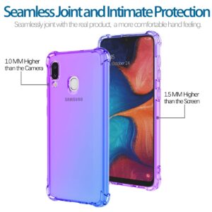 KOARWVC Case for Galaxy A40 Case,Samsung A40 SM-A405F Case, Crystal Clear Case Gradient Slim Anti Scratch TPU Shockproof Protective Phone Cases Cover for Samsung Galaxy A40 (Purple/Blue)