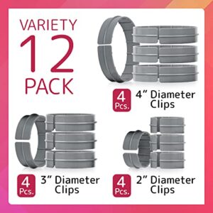 IMPRESA [Variety 12 Pack] 2,3,4 Inch Diameter Quilting Rings - Quilt Clip for Quilting Creations - Quilt Clip for Machine Quilting - Versatile Clamps for Quilting Free Motion- 1" Tall Clamp for Quilt