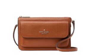 kate spade new york handbag for women leila small flap crossbody bag, warm gingerbread