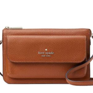 Kate Spade New York handbag for women Leila small flap crossbody bag, Warm Gingerbread