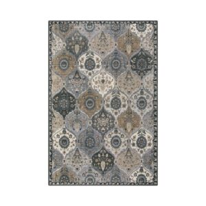 Lahome Moroccan Trellis Area Rug, 2x3 Entry Rug Non-Slip Washable Indoor Door Mat, Small Oriental Accent Throw Rug for Bedroom Kitchen Entryway Bathroom (Grey, 2x3ft)