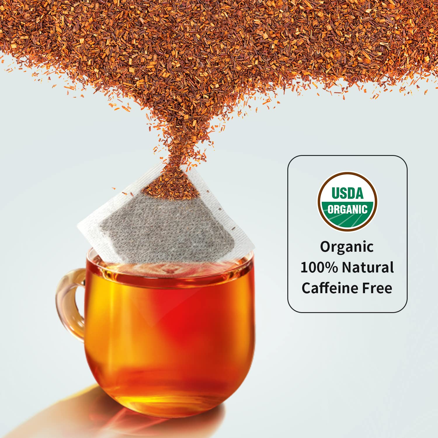 Soeos Rooibos Tea, Rooibos Tea Organic, Rooibos Tea Bags (100 Count), Naturally Sweet Herbal Tea, Caffeine Free, USDA Organic, Red Rooibos Tea Farmed in South Africa 9oz (250g),100 Count (Pack of 1)