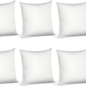 OTOSTAR Throw Pillows Inserts 20x20 Inches, Set of 6 Square Form Cushion Stuffer for Couch, Sofa, Bed - Indoor Decorative Pillows Inserts - White