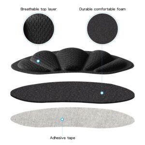 Back of Heel Cushion Pads, Adhesive Heel Grips Inserts for Boots, Loose Shoes Too Big, Reusable Heel Guards Liners for Women Men, Improve Shoe Fit,4PCS-Black+4PCS-Black