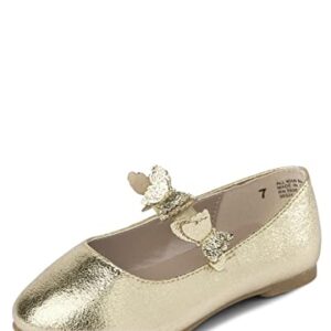 The Children's Place Baby-Girls and Toddler Closed Toe Ballet Flats, Metallic Gold, 7