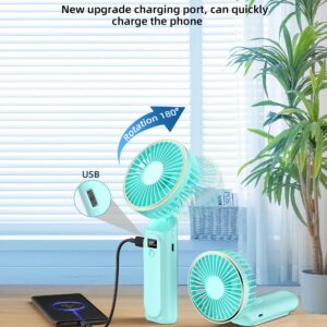 TUNISE Portable Handheld Fan, Neck Fan, 4000mAh Desk Fan, 180° Adjustable, 6 Speed Wind, Display Electricity in Real Time, USB Rechargeable Foldable Fan, Quiet Personal Fan as Power Bank