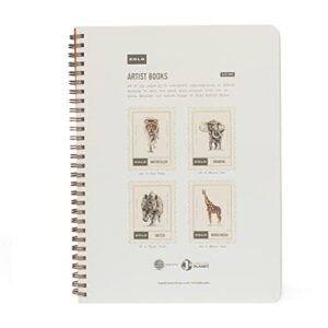 Kolo 7x10 Professional Watercolor Book, 100% Cotton, Spiral Bound, 140lb/300gsm, Cold Press