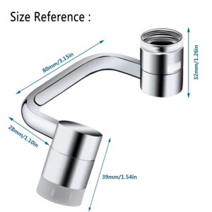 Universal 1080° Rotating Faucet Extender Aerator,2 Packs Solid Brass Universal Splash Filter Faucet,1080 Big Angle Swivel Faucet Aerator Sink Attachment,Dual-Function 2-Flow Sprayer