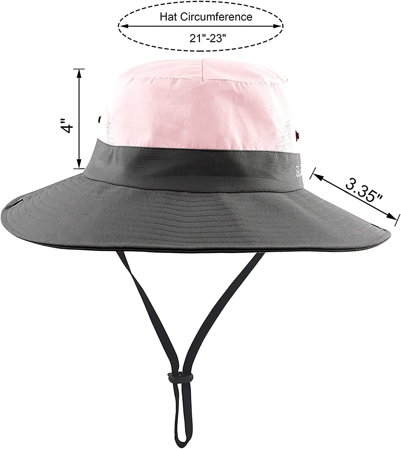 1 Pack Ponytail Sun Hat for Women UV Protection Fishing Hat Foldable Mesh Wide Brim UPF 50+ (Black)