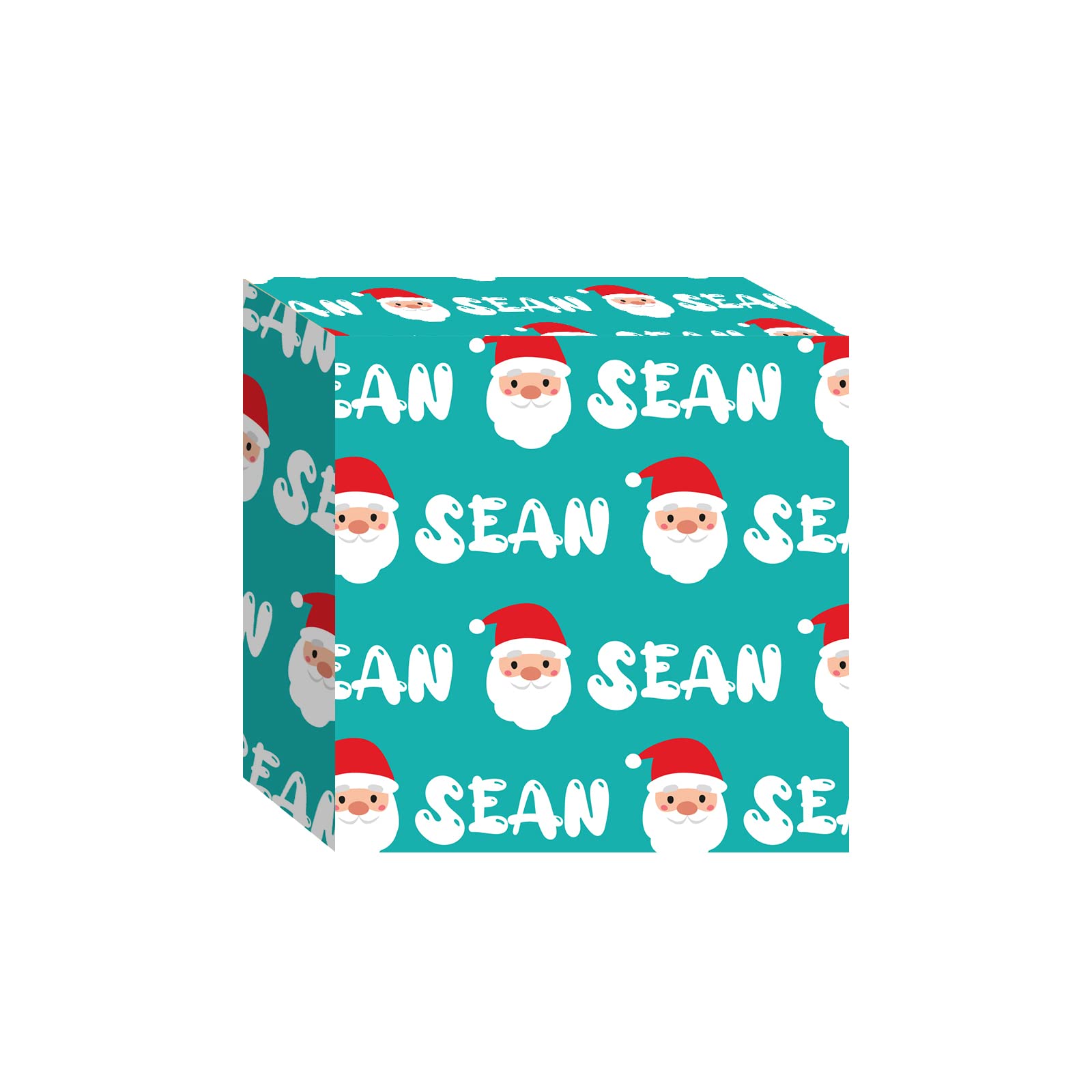 Differ More Custom Name Christmas Wrapping Paper,Personalized Wrapping Paper with Name Santa Claus Design, Christmas Gift Wrap for Adults Kids Boys Girls,Blue Christmas Wrapping Paper Roll (58"x 23")