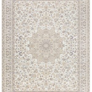 Area Rug Living Room Rugs: 5x7 Large Machine Washable Non Slip Thin Carpet Soft Indoor Luxury Floral Stain Resistant Carpets for Under Dining Table Farmhouse Bedroom Nursery Home Office Beige