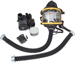 mefape electric constant flow supplied air fed 2 gear adjustable full face gas mask respirator system