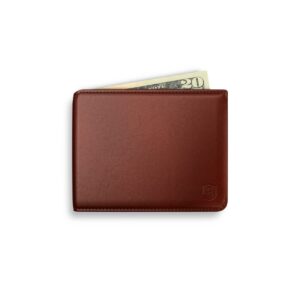 ekster magnetic leather wallet for men | lwg-certified men's wallet | minimalist wallets | slim & modern bifold wallet for quick card access (brown)