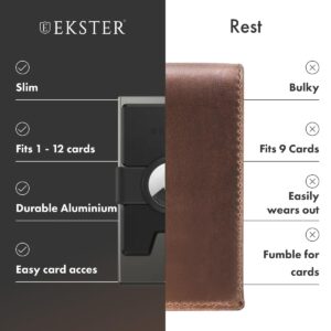 Ekster Aluminum AirTag Wallet | Smart Wallets for Men | Apple Air Tag Wallet with RFID Blocking Protective Layer | Slim & Minimalist Money Holder with Push Button for Quick Card Access (Graphite)