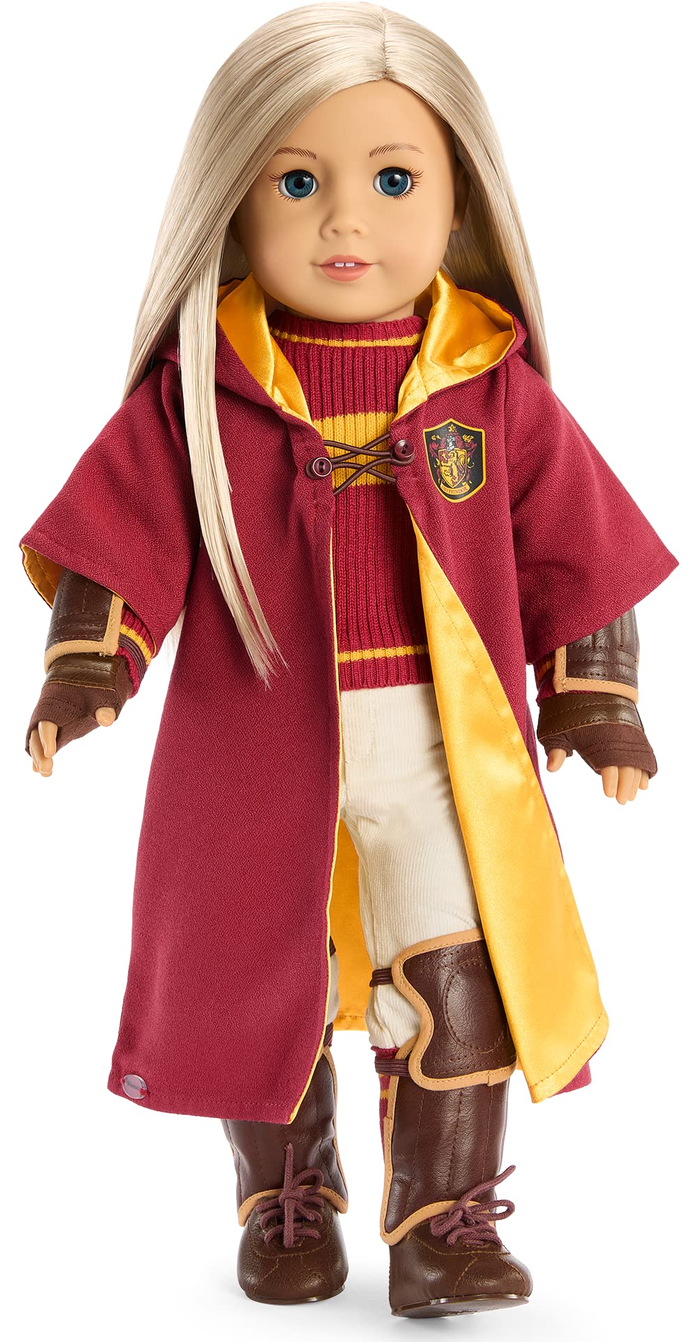 American Girl Harry Potter 18-inch Doll Gryffindor Quidditch Uniform Outfit with Robe Featuring House Crest, For Ages 6+