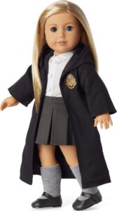 american girl harry potter 18-inch doll hogwarts uniform with skirt outfit and robe featuring school crest, for ages 6+