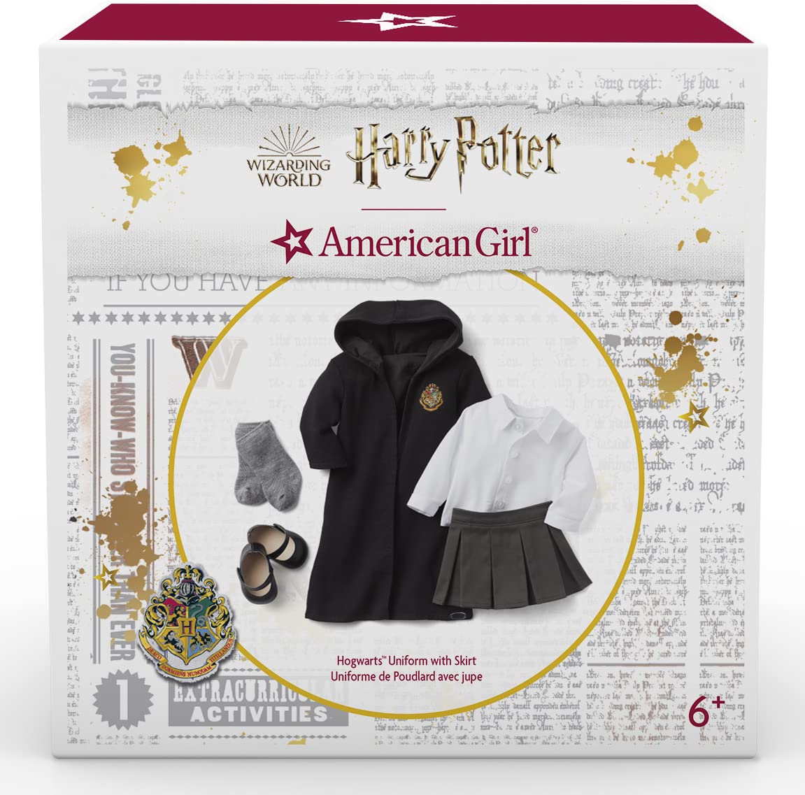 American Girl Harry Potter 18-inch Doll Hogwarts Uniform with Skirt Outfit and Robe Featuring School Crest, For Ages 6+