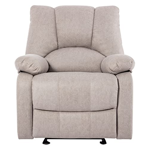 Watson & Whitely Power Recliner Chair for Adults, Fabric Electric Glider Reclining Chair for Living Room and Nursery, Upholstered Rocker Recliner with USB Port, Creamy Grey