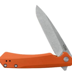 Case xx Knives Kinzua 64696 Frame Lock S35VN Steel and Orange Aluminum Pocket Knife