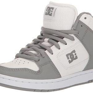 DC Men's Manteca 4 Hi High Top Casual Skate Shoe Sneaker, White/Grey, 9.5