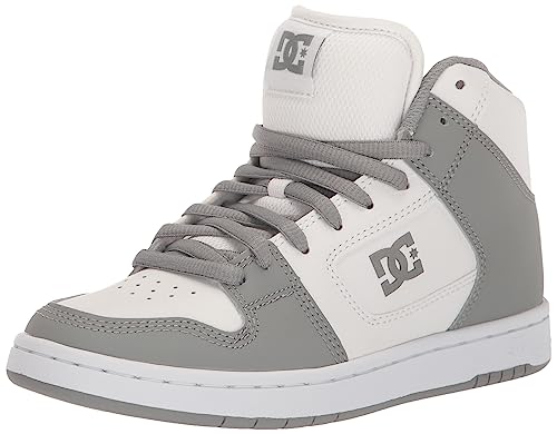 DC Men's Manteca 4 Hi High Top Casual Skate Shoe Sneaker, White/Grey, 9.5