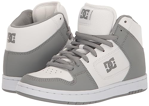 DC Men's Manteca 4 Hi High Top Casual Skate Shoe Sneaker, White/Grey, 9.5