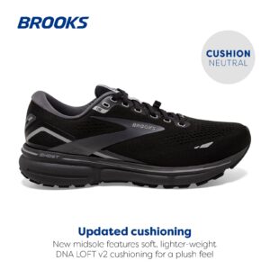 Brooks Men's Ghost 15 GTX Waterproof Neutral Running Shoe - Black/Blackened Pearl/Alloy - 11 Medium