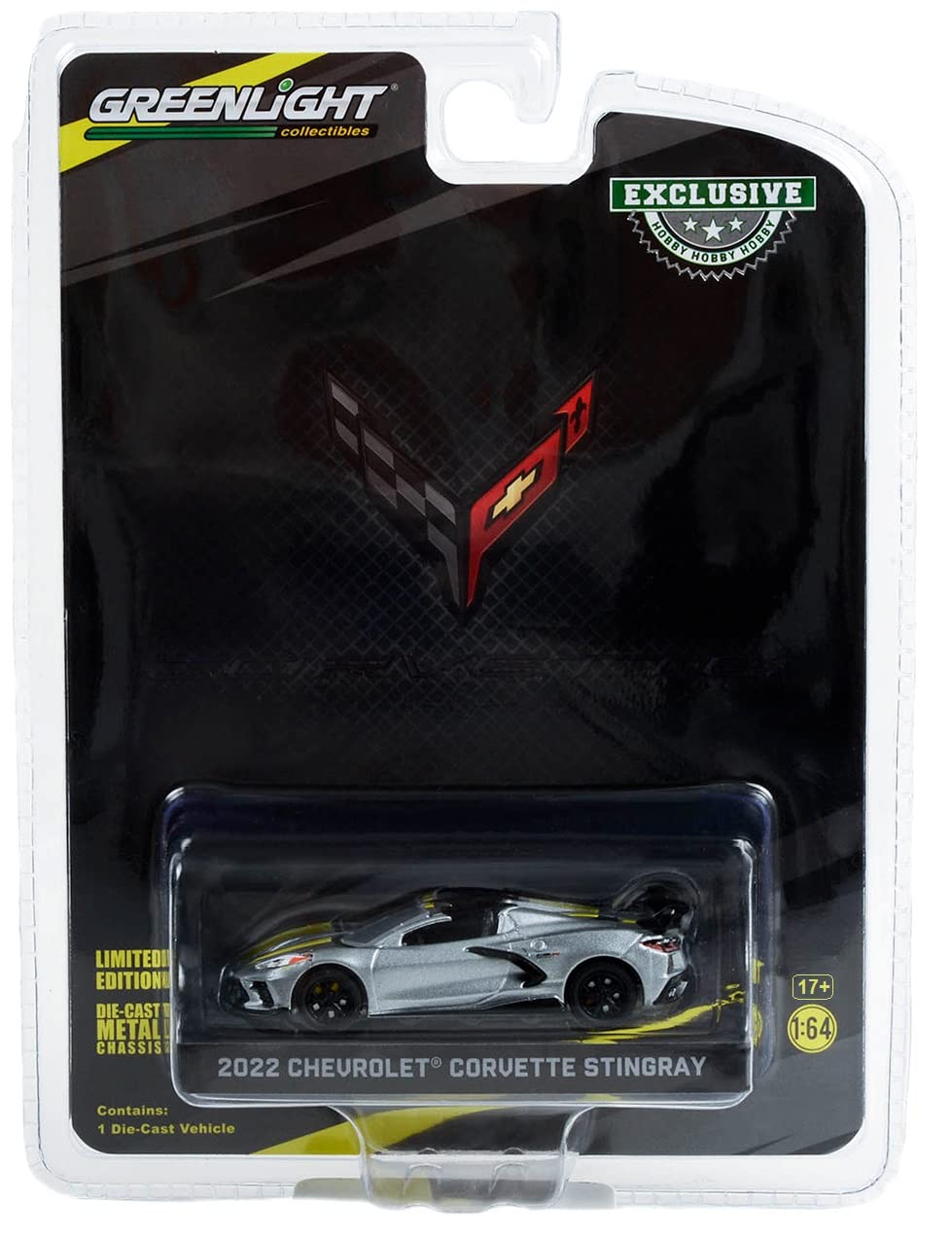 Greenlight 30322 2022 Chevy Corvette C8 Stingray Coupe - 2022 IMSA GTLM Championship Edition - Hypersonic Gray (Hobby Exclusive) 1/64 Scale