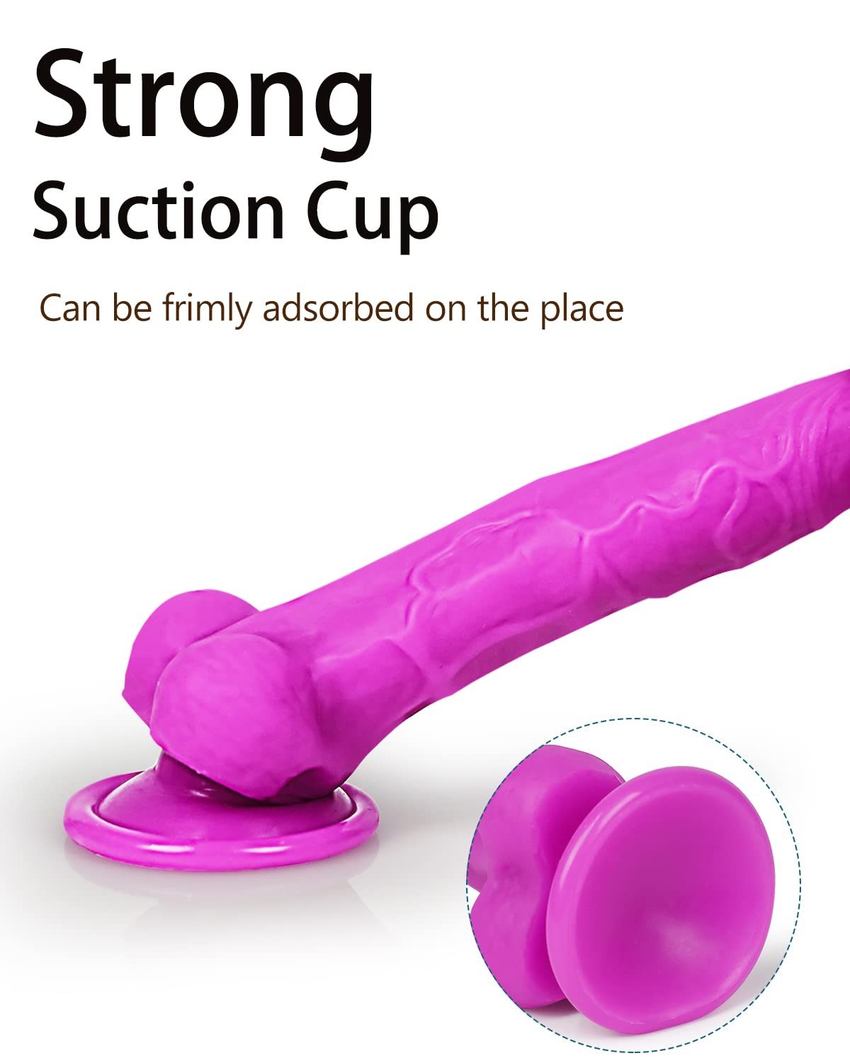 Purple Dildo Adult Sex Toys- 7.1 Inch Realistic Liquid Silicone Dildo with Strong Suction Cup for Shower Hands-Free Play, Lifelike Soft Penis Dildo for Man, Small Beginner Dildo for Women and Couples