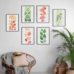 10 Pieces Leaf Painting Stencils Leaf Wall Stencil Botanical Leaves Reusable DIY Crafts Drawing Templates Stencils for Painting on Wood Wall Canvas Card Home Decor