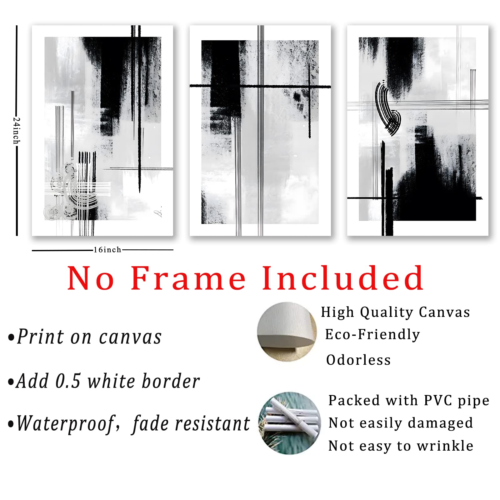 Black Neutral Wall Art Black and White Abstract Print Abstract Line Print Modern Abstract Wall Art Modern Line Painting Abstract Painting Black Ink Wall Art Black and Beige Painting 16x24inx3 No Frame