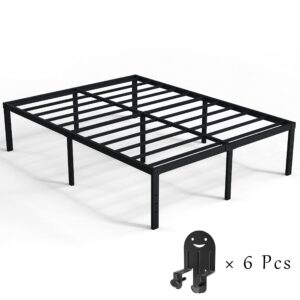 DiaOutro 18 Inch Queen Bed Frame Heavy Duty Metal Platform with Non Slip Mattress Gaskets