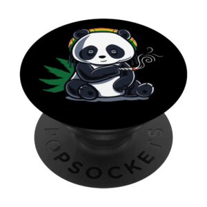 weed smoking panda marijuana cannabis stoner thc cbd 420 popsockets swappable popgrip