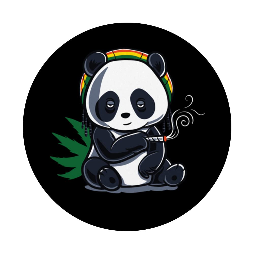 Weed Smoking Panda Marijuana Cannabis Stoner THC CBD 420 PopSockets Swappable PopGrip