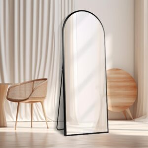 NISHCON Full Length Arched Floor Mirror with Stand, 64"x21" Framed Mirror for Living Room, Bedroom, Entryway and Dressing