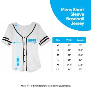 RICK AND MORTY Mens Jersey Mens Baseball Jersey - Rick & Morty Mesh Button Down Jersey (Black, Medium)