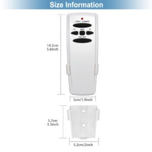 Hampton Bay Hunter Ceiling Fan Remote Control Replacement for FanHD HD5 UC7078T RR7079T L3H2010FANHD L3H2014FANHD,3-Speed with Light Dimmer,with Wall Mount