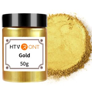 HTVRONT Gold Mica Powder for Epoxy Resin - 1.76 oz/50g Mica Pigment Powder, Natural Mica Powder for Soap Making, Resin, Candle Making, Bath Bomb, Non-Toxic Pigment Powder