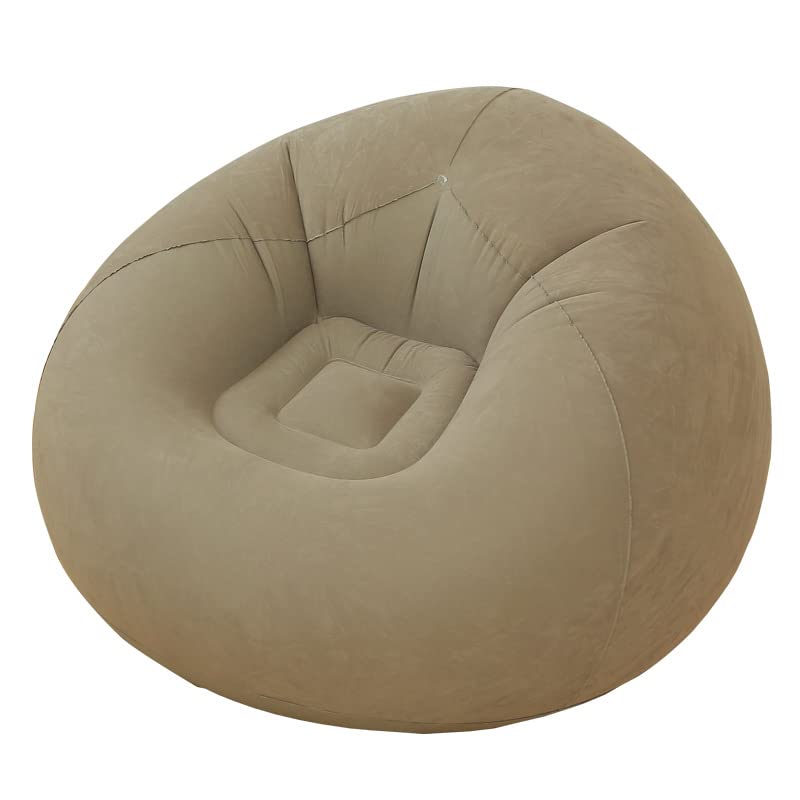 Inflatable Bean Bag Chair for Adults, Kids, and Teens - Washable Cover, Eco-Friendly Filler - Perfect Lounge Chair for Living Room, Bedroom, or Floor Seating Grey