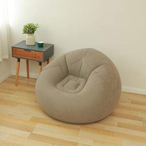 Inflatable Bean Bag Chair for Adults, Kids, and Teens - Washable Cover, Eco-Friendly Filler - Perfect Lounge Chair for Living Room, Bedroom, or Floor Seating Grey