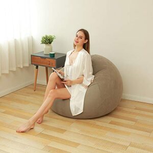 Inflatable Bean Bag Chair for Adults, Kids, and Teens - Washable Cover, Eco-Friendly Filler - Perfect Lounge Chair for Living Room, Bedroom, or Floor Seating Grey