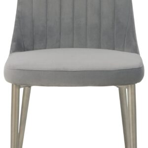 Signature Design by Ashley Barchoni Classic Upholstered Dining Chair with Metal Frame, Set of 2, Metallic & Gray