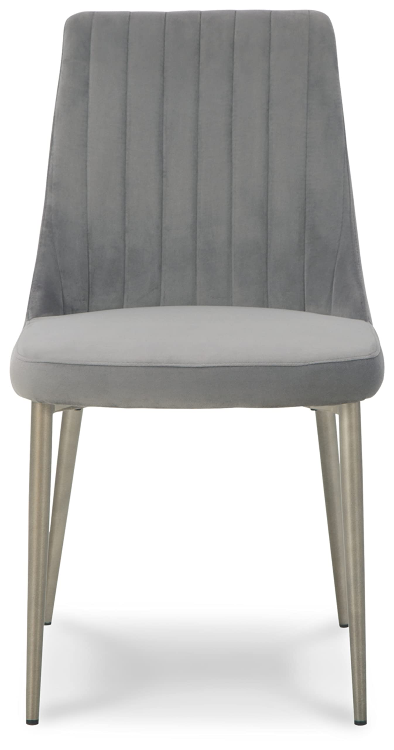 Signature Design by Ashley Barchoni Classic Upholstered Dining Chair with Metal Frame, Set of 2, Metallic & Gray