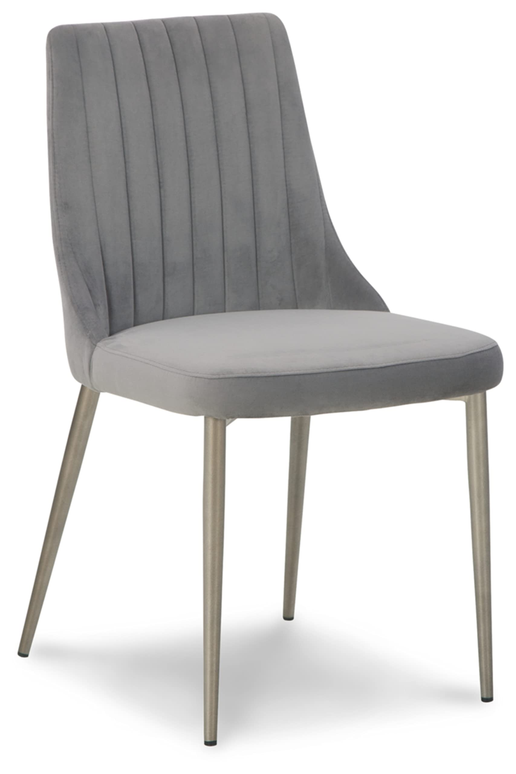 Signature Design by Ashley Barchoni Classic Upholstered Dining Chair with Metal Frame, Set of 2, Metallic & Gray