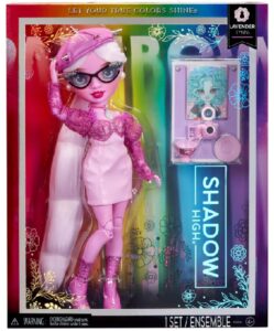 rainbow high shadow high lavender - purple fashion doll. fashionable outfit, extra long hair, glasses & 10+ colorful play accessories. great gift for kids 4-12 years old & collectors