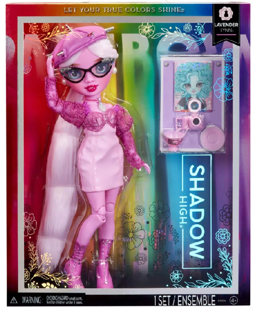 Rainbow High Shadow High Lavender - Purple Fashion Doll. Fashionable Outfit, Extra Long Hair, Glasses & 10+ Colorful Play Accessories. Great Gift for Kids 4-12 Years Old & Collectors