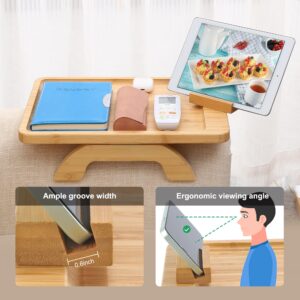 SINWANT Couch Arm Tray Table, Sofa Clip on Side Table for Armrest Tray, Couch Arm Table with Phone Holder,Sofa Arm Tray for Eating Drinks Remote