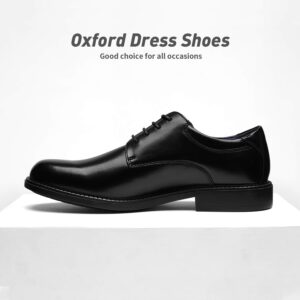 Bruno Marc Men's Black Leather Lined Dress Oxford Shoes Classic Lace Up Formal Dress Wide Shoes,DOWNINGWIDE-02,Black,11 W US